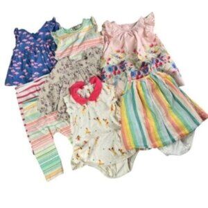 Baby GAP | 8 Piece Girl Bundle Dresses with Bloomer Leggings Tops Size 3-6 Month